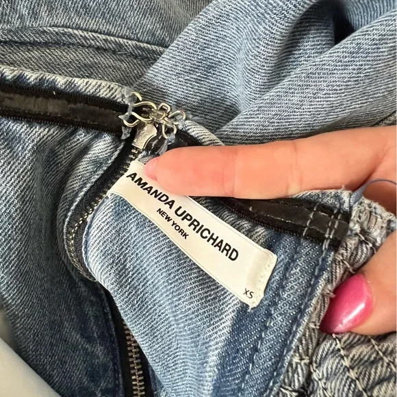 NEW NWOT Amanda Uprichard Symone Strapless Denim Maxi Dress In Cielo Blue - Picture 7 of 8